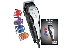 Wahl USA Clipper Pet-Pro Dog Grooming Kit - Electric Corded Dog Clipper for Dogs & Cats with Fine & Medium Coats - Model 9281-210