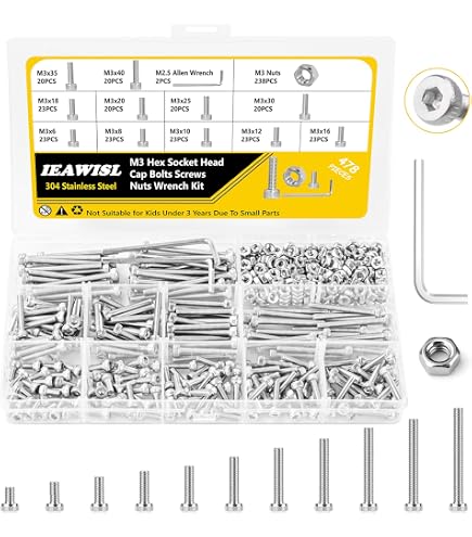 Lot De 20 Vis M3x30mm Inox 304 – Tête Pan, écrou + Rondelles, Uxcell