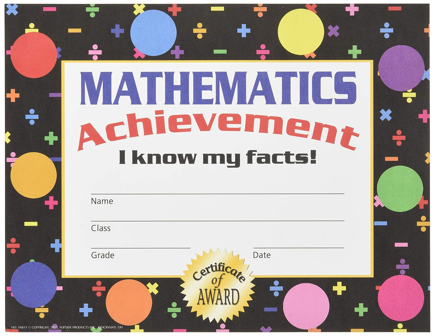 Amazon Com Hayes Mathematics Achievement Stick To It Award