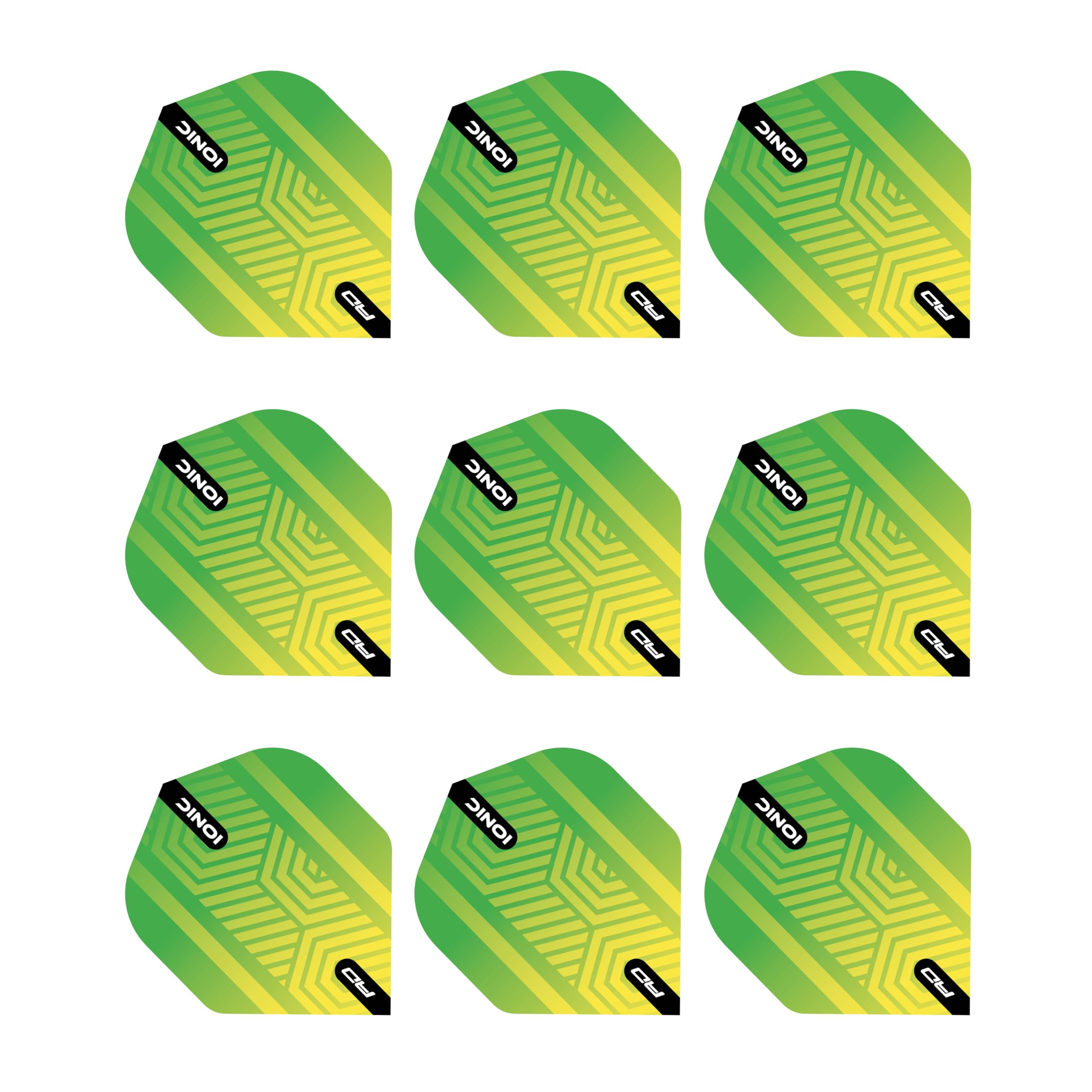 RED DRAGON Hardcore Ionic Green and Yellow Dart Flights - 3 sets Per Pack (9 Dart Flights in total)