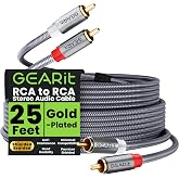 GEARit RCA Cables 25 ft, RCA Cables Car Audio with Dual Shielding &amp; Gold-Plated Connectors, RCA Cable for Subwoofer Cable, Hi-Fi System, Amplifier, Active Speakers, Gaming Consoles