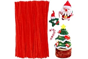 SHWAKK 180 Pieces Pipe Cleaners Chenille Stem, Craft Pipe Cleaners, 11.8inch Christmas Pipe Cleaners Chenille Stems for DIY Art Crafts Decorations Supplies (Red)
