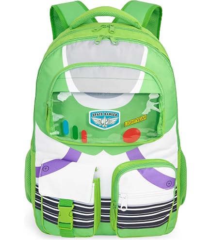 Toy Story Backpack for Kids School Bundle w/ 15in Bookbag + More | Large Durable Buzz Lightyear School Bag w/ Front Zip Pocket Plus Water Bottle, Tattoos, More