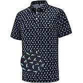 Mens Golf Polo Shirts Short Sleeve Dry Fit Performance Moisture Wicking Casual Funny Golf Polo Shirts for Men