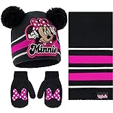 Disney Girls Toddler Winter Hat, Scarf & Mittens Set 2-4 Or Minnie Mouse Hat, Scarves & Kids Gloves Sets 4-7