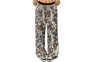 SHENHE Girl's Camo Pants Wide Leg Loose Pants Elastic Waist Y2k Baggy Pants Trousers