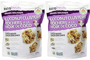 2 Pack InnoFoods Coconut Clusters with Organic Super Seeds (Pumpkin; Sunflower & Chia Seeds)