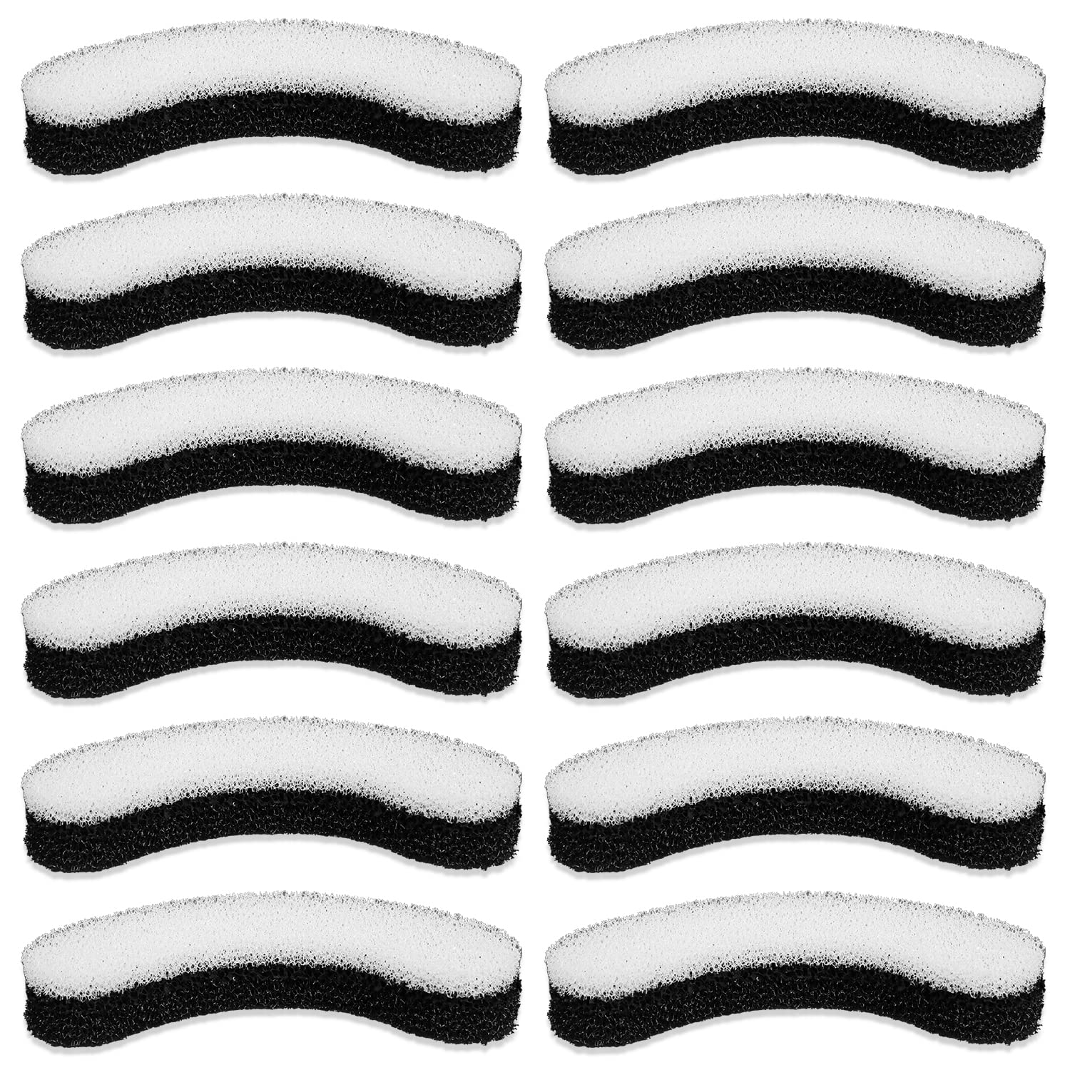 12pcs Cat Water Fountain Filters for NPET WF050 & WF100, Arc-Shaped Foam Sponge for Dog Water Dispenser Clear Pet Water Fountain Filter with Triple Filtration System Replacement Accessories