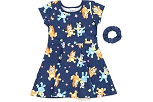 Bluey Bingo Skater Dress and Scrunchie Infant to Big Kid