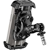 Kewig Motorcycle Fork Stem Phone Mount with Vibration Dampener | Adjustable Heavy Duty Motorcycle Phone Mount Holder Fit Stem Tube 12mm-25.4mm in Diameter, Compatibe with 5.4-7.2" Cellphone