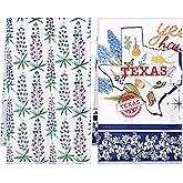 Sanixin 2 Pcs Texas Bluebonnets Kitchen Towels Texas Souvenirs Gifts Blue Red White Print Flower Tea Towel Sweet Hand Towels for Home Western Farmhouse Kitchen Bathroom Decor, 2 Styles
