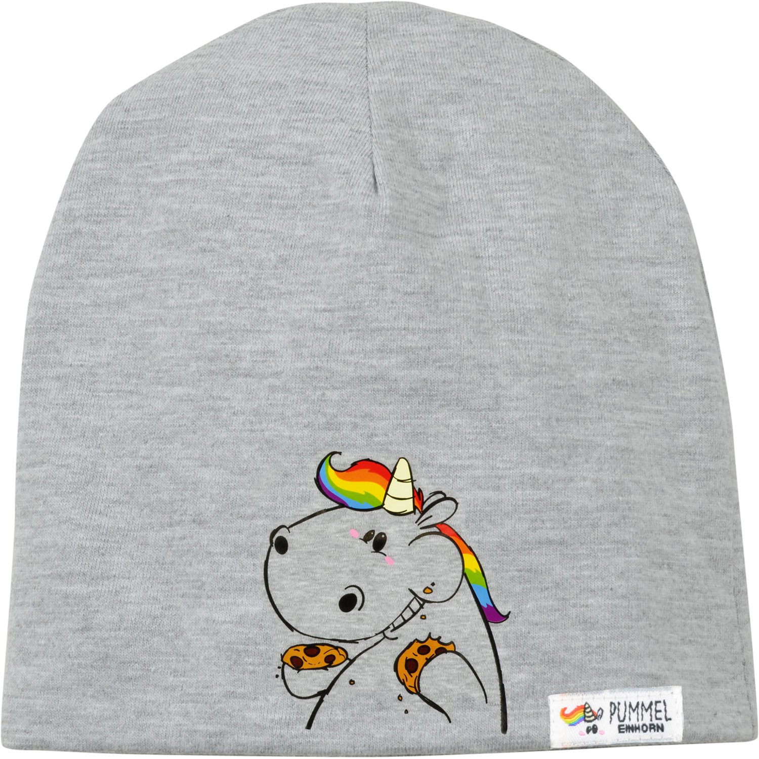 Pummeleinhorn - Baby Mädchen-Mütze, grau meliert