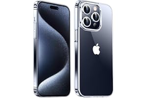 Temdan Designed for iPhone 15 Pro Max Case Clear, [Non-Yellowing] [Military-Grade Drop Protection] Slim Thin Shockproof Prote