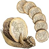 Deer Antler Western Coasters Set of 6 - Rustic Cabin & Hunting Decor, Handmade Resin Coaster with Anti-Scratch Bottom for Coffee Table, Deer Decor for Home
