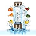 RAISS Hydrogen Water Bottle Generator with SPE PEM Technology | Portable Water Bottle & Water Ionizer | Quick 3-Minute Electrolysis, 400ml BPA-Free, Borosilicate Durable Glass