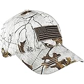 Mens Patriotic Camo Cap - Stylish and Comfortable Baseball Cap - Realtree Camo Baseball Cap with 2 USA Flag Patch