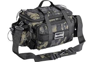 Sougayilang Fishing Tackle Bags - Fishing Tackle Storage Bags for Saltwater or Freshwater Fishing Gear - Padded Shoulder Strap - Tackle Box Bag Fishing Bag(Green)