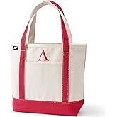 Lands' End Pre-Monogrammed Letter Canvas Tote Bag