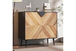 Garvee Small Storage Cabinet with 2 Doors, Modern Sideboard Buffet Cabinet with Storage, Free Standing Accent Table for Dinin