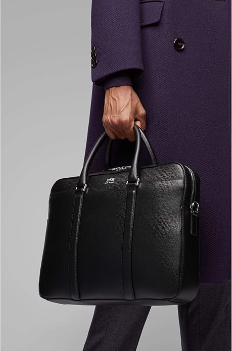 hugo boss leather laptop bag