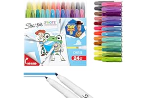 Sharpie S-Note Creative Highlighters, Toy Story 5 Packaging, Chisel Tip, Assorted, 24 Count