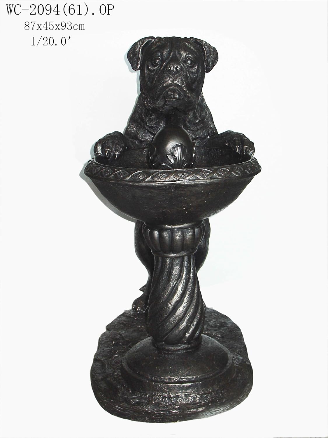 Garden Outdoor Indoor Bull Mastiff Dog Statue Sculpture Water Fountain