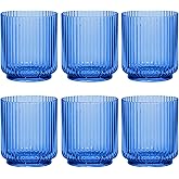 Abode Homewares Mesa Acrylic Double Old Fashioned Drinkware, Indoor/Outdoor, Cobalt Blue, 15-Oz., Set of 6