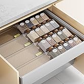 PanPanPal Spice Drawer Organizer, 8 Pack Clear Seasoning Organizer Rack, Expandable From 11" to 22" Wide Kitchen Spice Rack Organizers for Drawer, Countertop (Jars Not Included)