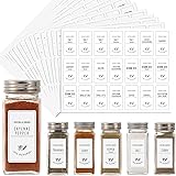 Aozita White 399 Printed Spice Jar Labels Stickers, Extra Write-on Labels for DIY, Farmhouse Waterproof Spice Labels for Spic