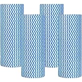 Peachicha Reusable Cleaning Cloths Kitchen Paper Towels Washable Rolls Dish Cloths Dish Towels Handi Wipes,Quick Dry,Blue, 50 Ct/Roll,Total 4 Rolls
