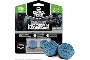 KontrolFreek Call of Duty Modern Warfare Performance Thumbsticks for Xbox One and Xbox Series X | 2 Mid-Rise, Convex | Blue/Black