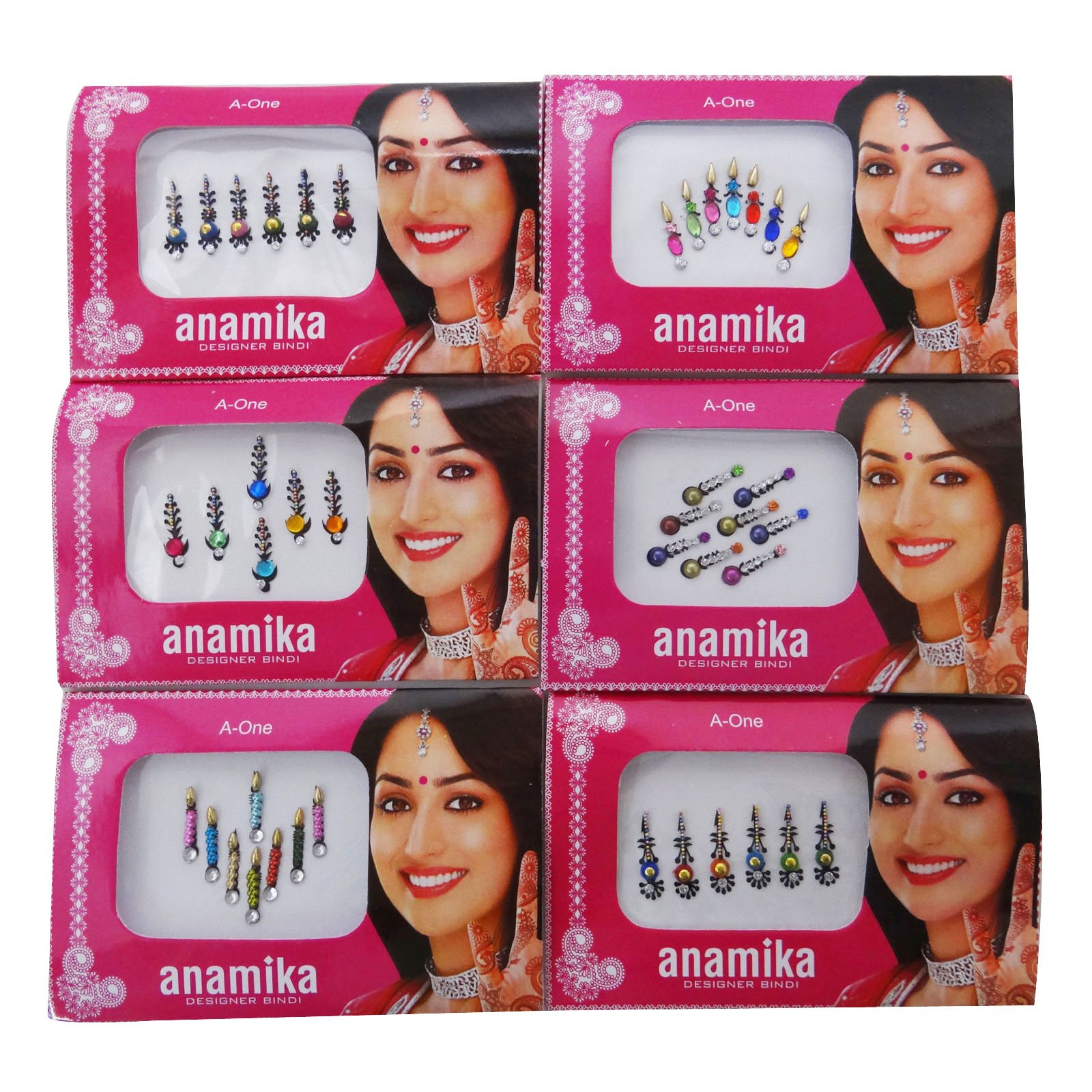 Banithani 6 Different Full Pack Of Indian Traditional Bindi Forehead Temporary Tattoo