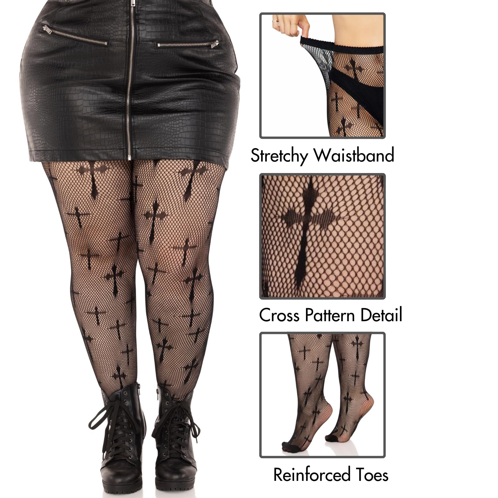 Leg Avenue womens Dark Alternative Fishnet Tights