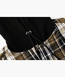 ZITY Men's Flannel Hoodie Shirts Casual Button Down