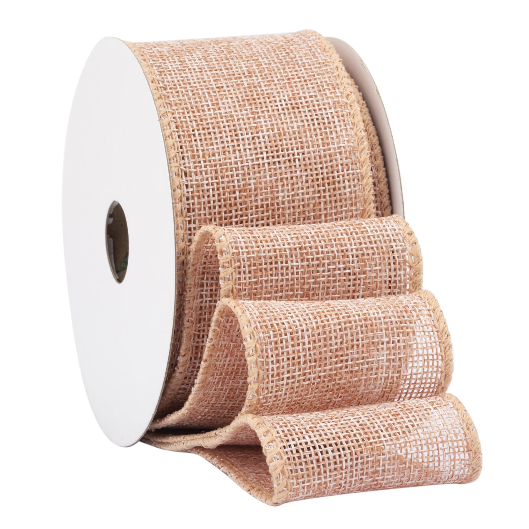 Fondersy 9-Meter Moonstone Burlap Ribbon Wired Burlap Ribbon - 50mm Width for Gift Wrapping, Floral Arrangements, Wreath Making, and Christmas Decor
