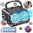 Bubble Machine,Upgraded Automatic Bubble Blower,Portable Bubbles Maker with 2 Fans,20000+ Bubble per Minutes, Bubble Blower Powered by Plugin/Battery for Indoor Outdoor Xmas Party Birthday Wedding