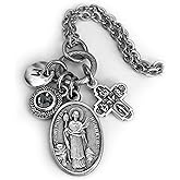 St. Raymond Nonnatus Necklace, Keychain or Clip, Patron Saint Confirmation Gift, Crystal Pendant and Initial Charm