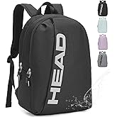 HEAD Waterproof Sports Gym Backpack for Women & Men, Large Casual Daypack Travel Backpacks for College/Weekender Overnight/Work/Fitness, 15.6 inch Laptop Backpack Lightweight Computer Bag Notebook Bag