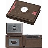 furid Air Tag Wallet Men Slim: Minimalist 2 ID Window RFID Leather Wallets with Airtag Holder - Gifts for Husband Father at Birthday Anniversary