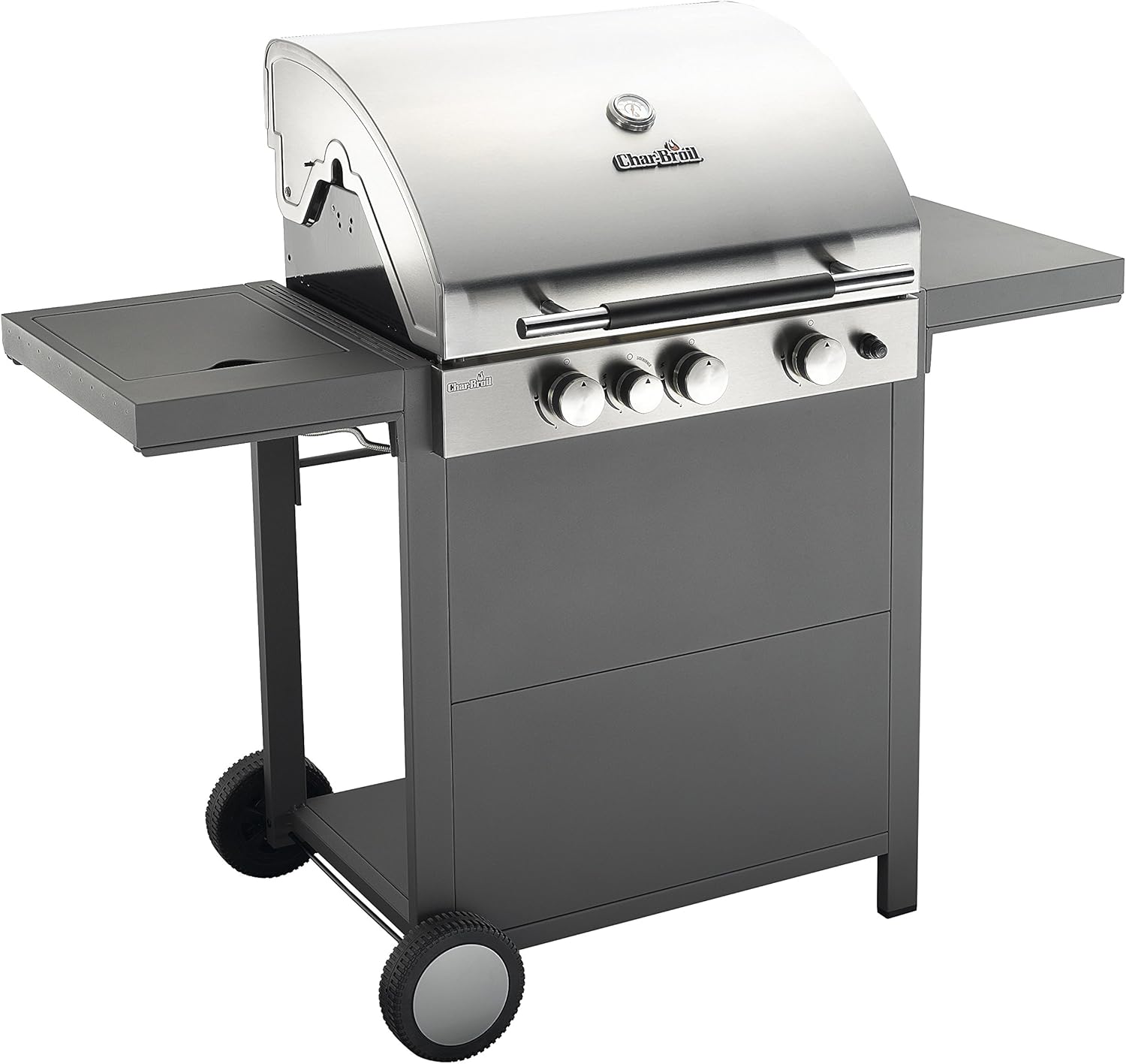 Char-Broil C34 - Convective 3 Brenner Gasgrill mit Seitenbrenner, Schwarz/Edelstahl.