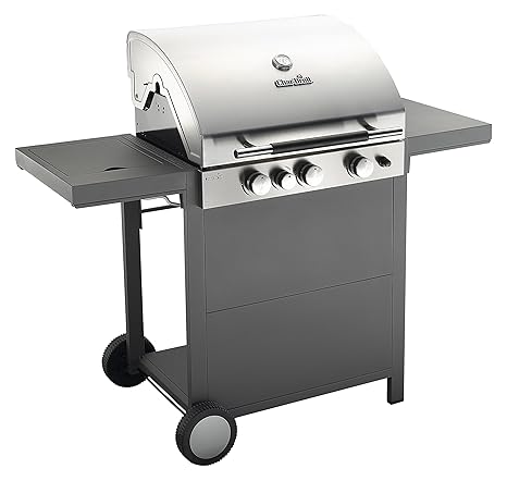 Char-Broil C34 - Convective 3 Brenner Gasgrill mit Seitenbrenner, Schwarz/Edelstahl.