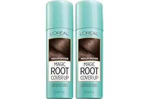 L'Oreal Paris Magic Root Cover Up Gray Concealer Spray Medium Brown 4 oz (2 pack)
