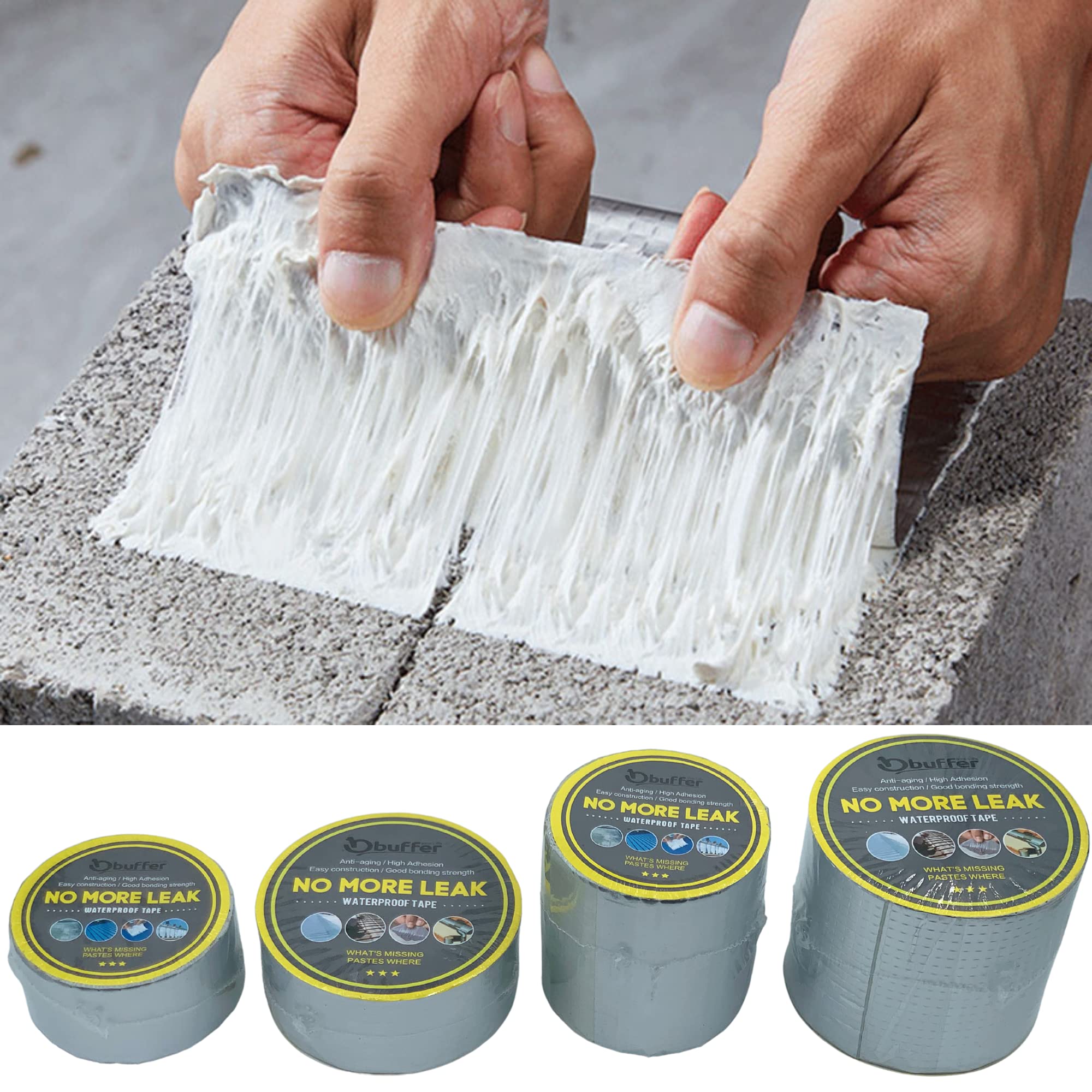 Aluminium Waterproof Tape, Butyl Sealing Tape, Reinforced, Aluminium Foil, Self-Adhesive, Thick Repair Tape for Sealing and Fixing in The Pool, Hole, Pipe, Roof, Motorhome, 5 M Length 10 cm Width