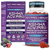 Ashwa ACV Pro Health - Sugar Free Apple Cider Vinegar Gummies with Ashwagandha, Advanced Keto, Stress Relief Supplements with Vitamin D, 1g Carbs Per Gummy Golo (60 Count)