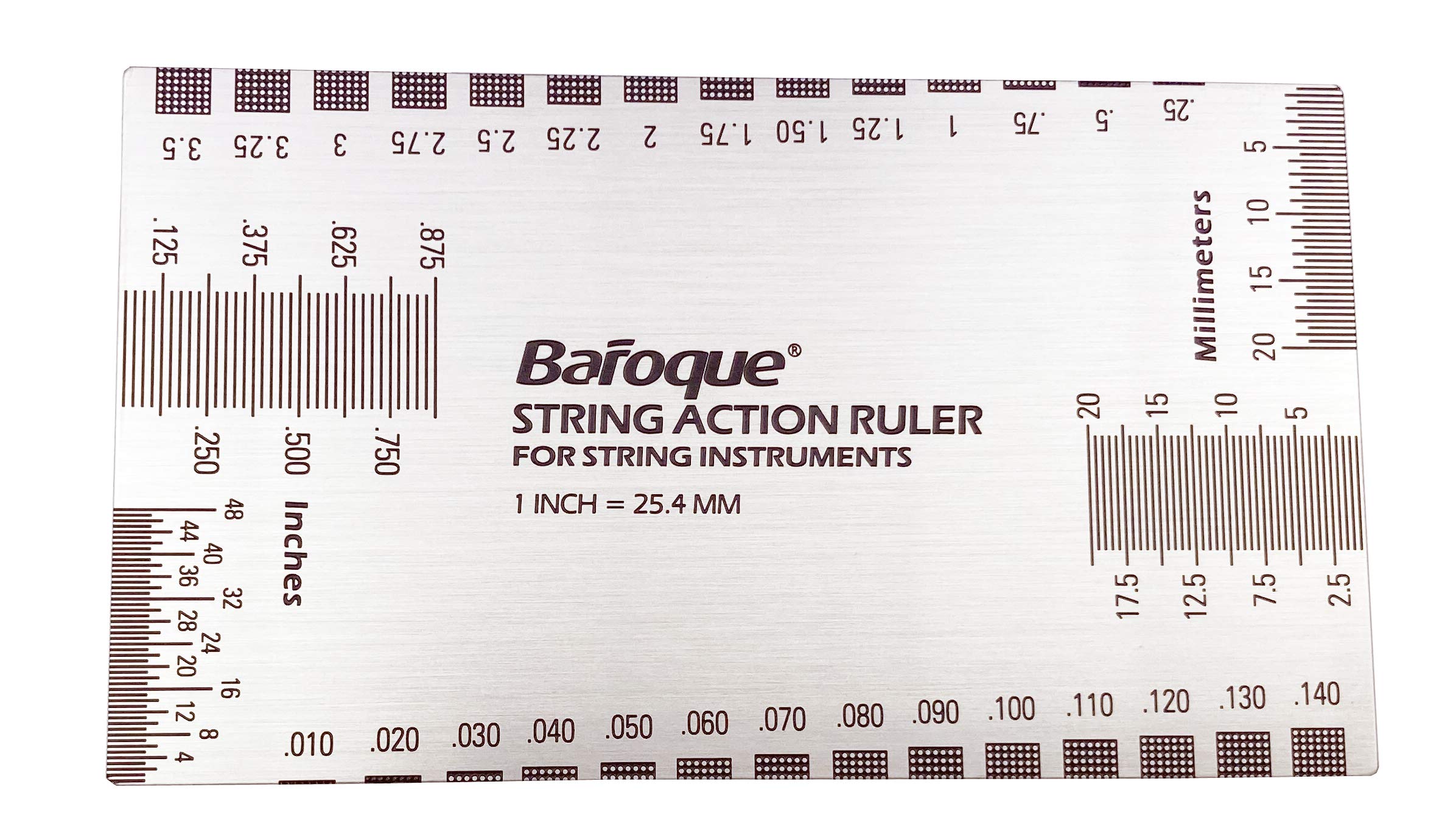 Double Sided Multi Function String Action Ruler Gauge Tool Both Metric & Imperial,Guitar Measuring Ruler,Luthier Tool for Electric, Acoustic & Bass Guitars