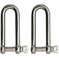 Extreme Max 3006.8204.2 BoatTector Stainless Steel Long D Shackle - 5/16", 2-Pack