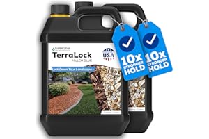 Superclear TerraLock Mulch Glue for Landscaping, 2 Gallon Rock Glue. Made in USA, Easy Spray, Easy Hold. Perfect for Mulch, Pea Gravel, Rock, Straw and Stone, Pega para Piedras de Jardin