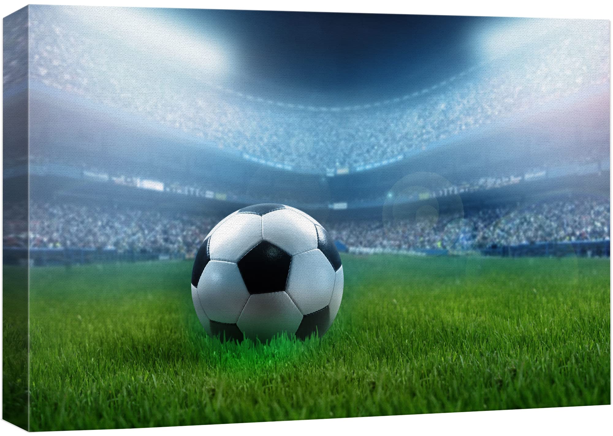 wall26 Canvas Print Wall Art Soccer Ball on Green
