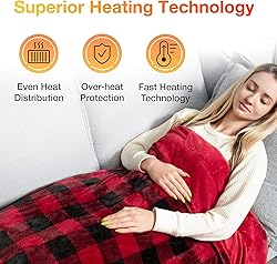 WOOMER Electric Heated Throw Blanket