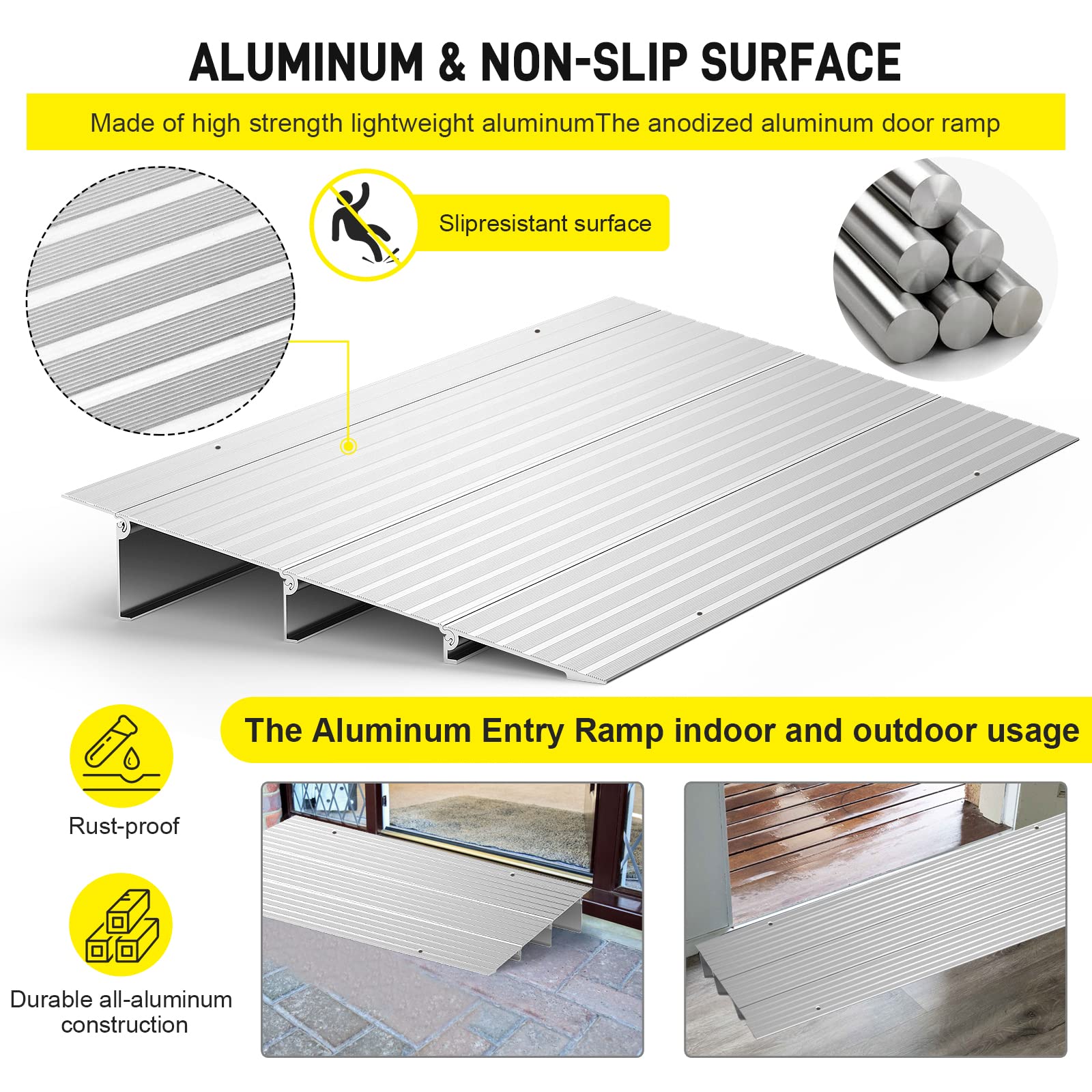 Mua Door Threshold Ramp 3" Rise Door Ramp Aluminum Entry Ramp or ...